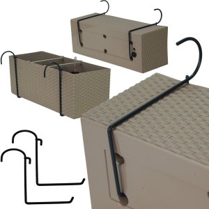 2x Doniczka balkonowa 51cm + uchwyty / haki, nawadniacz Skrzynka na balkon + keramzyt 5l 7