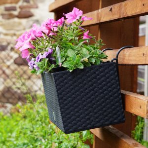 2x Doniczka balkonowa 51cm + uchwyty / haki, nawadniacz Skrzynka na balkon + keramzyt 5l 12