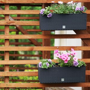 2x Doniczka balkonowa 51cm + uchwyty / haki, nawadniacz Skrzynka na balkon + keramzyt 5l 13