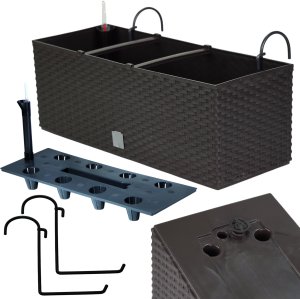 2x Doniczka balkonowa 51cm + uchwyty / haki, nawadniacz Skrzynka na balkon + keramzyt 5l 4