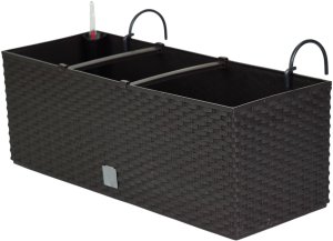 2x Doniczka balkonowa 51cm + uchwyty / haki, nawadniacz Skrzynka na balkon + keramzyt 5l 6