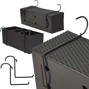 2x Doniczka balkonowa 51cm + uchwyty / haki, nawadniacz Skrzynka na balkon + keramzyt 5l 7