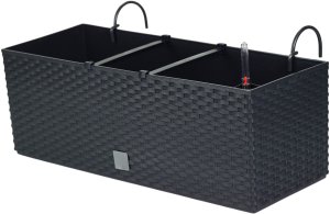 2x Doniczka balkonowa 51cm + uchwyty / haki, nawadniacz Skrzynka na balkon + keramzyt 5l 6