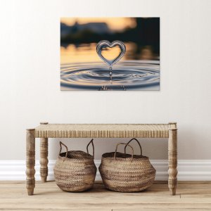 OBRAZ ABSTRAKCJA SERCE WODA DO SYPIALNI SALONU KUCHNI NA PŁÓTNIE 60x40 2