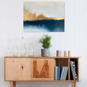 OBRAZ ABSTRAKCJA SZARY ZŁOTO LOFT DO SYPIALNI SALONU NA PŁÓTNIE 60x40 2