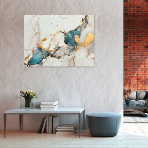 OBRAZ ABSTRAKCJA MARMUR SZARY ZŁOTO DO SYPIALNI SALONU NA PŁÓTNIE 60x40 2