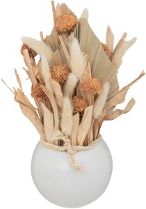 Kompozycja suszonych kwiatów SEA VIEW w ceramicznym wazonie, 25 cm 1