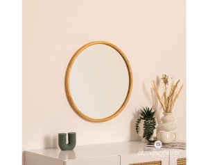 Lustro okrągłe w drewnianej ramie KIM, Ø 55 cm 7