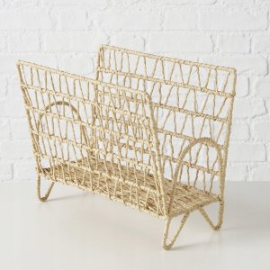 Gazetnik z metalu i papierowej plecionki CORDA, wys. 29 cm 2