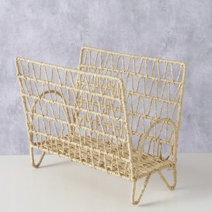 Gazetnik z metalu i papierowej plecionki CORDA, wys. 29 cm 3