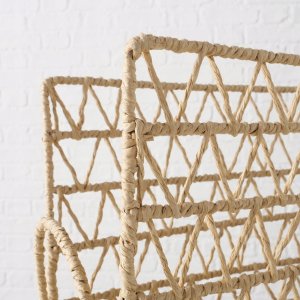 Gazetnik z metalu i papierowej plecionki CORDA, wys. 29 cm 4
