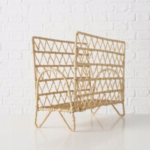 Gazetnik z metalu i papierowej plecionki CORDA, wys. 29 cm 5