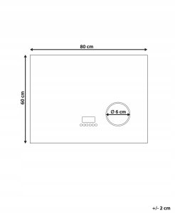 Lustro Beliani Lustro łazienkowe LED MONTARON 80 cm 60 cm Srebrny 3