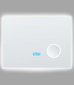 Lustro Beliani Lustro łazienkowe LED MONTARON 80 cm 60 cm Srebrny 6