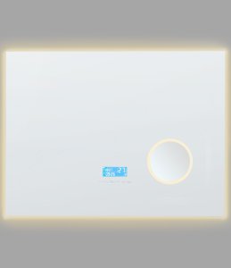 Lustro Beliani Lustro łazienkowe LED MONTARON 80 cm 60 cm Srebrny 7