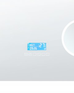 Lustro Beliani Lustro łazienkowe LED MONTARON 80 cm 60 cm Srebrny 9