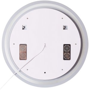 Lustro Beliani Lustro łazienkowe LED BROGNON 60 cm 60 cm Wbudowany głośnik Bluetooth Srebrny 5