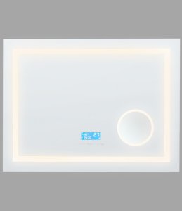 Lustro Beliani Lustro łazienkowe LED THAIX 80 cm 60 cm Srebrny 6