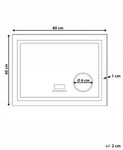Lustro Beliani Lustro łazienkowe LED THAIX 80 cm 60 cm Srebrny 9