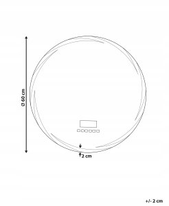 Lustro Beliani Lustro łazienkowe LED TANAY 60 cm 60 cm Wbudowany głośnik Bluetooth Srebrny 3
