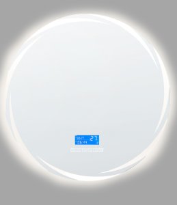 Lustro Beliani Lustro łazienkowe LED TANAY 60 cm 60 cm Wbudowany głośnik Bluetooth Srebrny 8