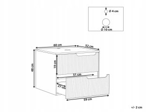 Beliani Wisząca szafka pod umywalkę QUINTELA 60 cm 52 cm 48 cm Czarny 3