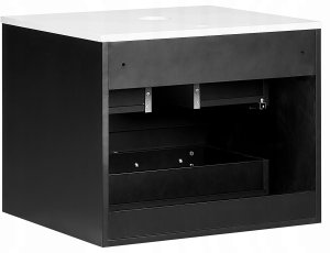 Beliani Wisząca szafka pod umywalkę QUINTELA 60 cm 52 cm 48 cm Czarny 10