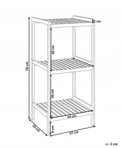 Beliani Regał łazienkowy bambusowy jasne drewno BAXLEY 3