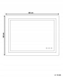 Lustro Beliani Lustro łazienkowe LED PRENOIS 80 cm 60 cm Srebrny 3