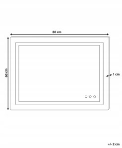 Lustro Beliani Lustro łazienkowe LED PRENOIS 80 cm 60 cm Srebrny 10