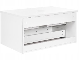 Beliani Wisząca szafka pod umywalkę ALZIRA 80 cm 52 cm 40 cm Biały 6