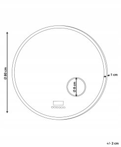 Lustro Beliani Lustro łazienkowe LED FIXIN 80 cm 80 cm Wbudowany głośnik Bluetooth Srebrny 11