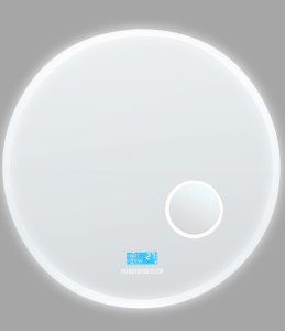 Lustro Beliani Lustro łazienkowe LED FIXIN 80 cm 80 cm Wbudowany głośnik Bluetooth Srebrny 7