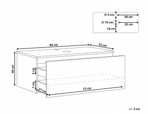 Beliani Wisząca szafka pod umywalkę ALZIRA 80 cm 52 cm 40 cm Czarny 3
