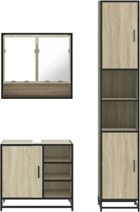 vidaXL 3-cz. zestaw mebli łazienkowych, kolor dąb sonoma 5