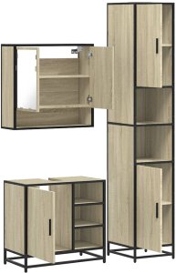 vidaXL 3-cz. zestaw mebli łazienkowych, kolor dąb sonoma 8