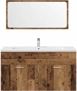 vidaXL 3-częściowy zestaw mebli łazienkowych, kolor starego drewna 6