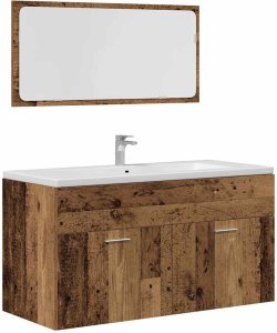 vidaXL 3-częściowy zestaw mebli łazienkowych, kolor starego drewna 7