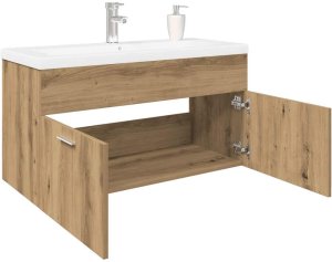 Szafka pod umywalkę z wbudowaną umywalką dąb artisan Lumarko! Lumarko! 1