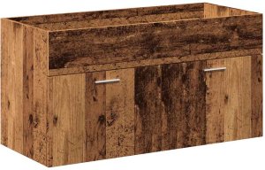 vidaXL 4-częściowy zestaw mebli łazienkowych, stare drewno 8