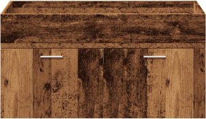 vidaXL 4-częściowy zestaw mebli łazienkowych, stare drewno 9