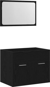 vidaXL 2-częściowy zestaw mebli łazienkowych, czarny dąb 2