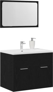 vidaXL 2-częściowy zestaw mebli łazienkowych, czarny dąb 4