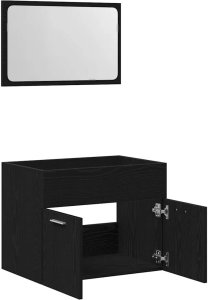 vidaXL 2-częściowy zestaw mebli łazienkowych, czarny dąb 5