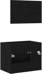 vidaXL 2-częściowy zestaw mebli łazienkowych, czarny dąb 8