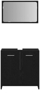 vidaXL Szafka łazienkowa z lustrem, czarny dąb materiał drewnopochodny 6