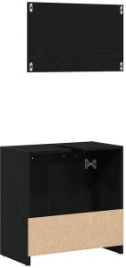 vidaXL Szafka łazienkowa z lustrem, czarny dąb materiał drewnopochodny 8