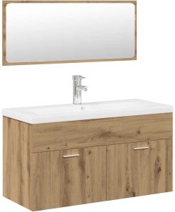 vidaXL 3-częściowy zestaw mebli łazienkowych, dąb artisan 2