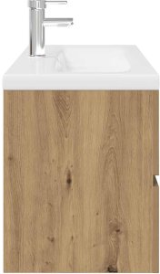 vidaXL Szafka pod umywalkę z wbudowaną umywalką i baterią dąb artisan 7