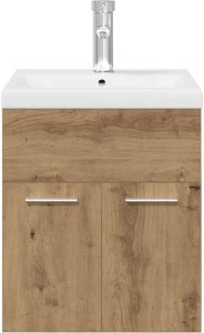 vidaXL Szafka pod umywalkę z wbudowaną umywalką i baterią dąb artisan 5